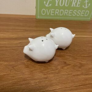 Vintage White Pig Salt and Pepper Shakers